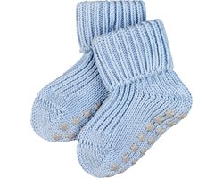 FALKE Cotton Catspads antislip noppen katoen huissokken babysokjes meisjes jongens blauw - Maat 62-68