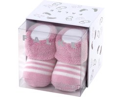 FALKE Erstlingsringel knuffelzacht pluche duurzaam katoen babysokjes meisjes jongens roze - Maat 50-56