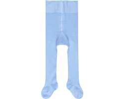 FALKE Family dun eenkleurig katoen panty baby blauw - maat 80-92