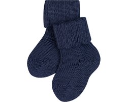 FALKE Flausch eenkleurig wol katoen sokken baby blauw - maat 74-80