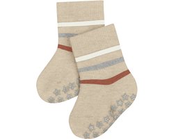 FALKE Multi Stripe Noppen op de zool katoen huissokken baby beige - maat 80-92