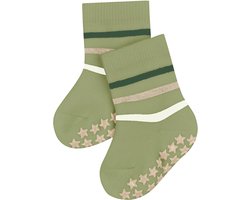 FALKE Multi Stripe Noppen op de zool katoen huissokken baby groen - maat 62-68