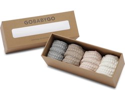 GoBabyGo Combo Box - bamboe antislip sokjes / Soft Pink, Grey Melange, Off White, Sand - 1-2Y / 20-22