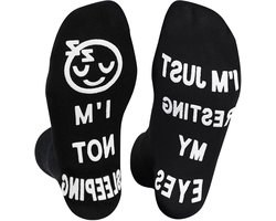 Inovra Plus - Grappige Sokken voor Heren en Dames | Katoenen Kousen met Antislip Grippers | Kerst Verjaardagscadeaus | Slapen Slaap Sokken Rusten Ogen | Zonder Zwart | Uniseks Kuit Sokken