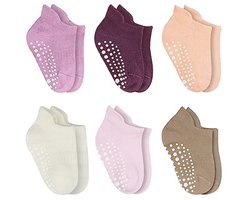 Katoenen Baby Sokken - 6 Paar, Antislip Sokken voor Pasgeborenen en Peuters (0-3 maanden tot 2-3 jaar)