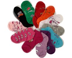 Kinder Sneakersokken Meisjes 12-paar met design schoenmaat 31 32 33 34
