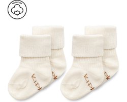 KipKep Blijf-Sokjes - prematuur newborn - OffWhite - 2 paar - baby sokjes die niet afzakken - biologisch katoen - Ecru - 0 maanden