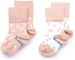 KipKep Blijf-Sokken Party Pink - baby sokjes - Maat 0-6 maanden - Roze - zakken niet af - 2 paar - baby sokjes - biologisch katoen
