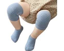 Knie en sokken beschermers - 2 Delig - anti slip - baby kruipbeschermers - BLAUW
