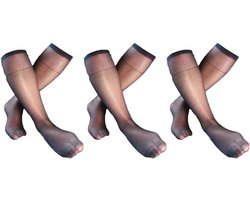 Kniekousen heren 3 paar lange sokken zijde sheer ademend nylon ultradunne zakelijke sokken - zwart