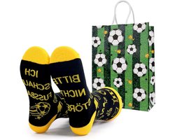 MK Stoer- Voetbalcadeaus - Voetbalsokken - Kindersokken - Grappige sokken - Cadeau - Jongens - Voetbal - Sokken - Geschenkzakje - Spreuk Bitte nicht StöRen Ich Schaue - Voetbalgeschenken - 6 Jahre - Mannen