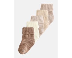 Next - Pasgeboren unisex - Babysokken met omslag - Bruin