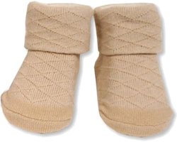 Nursery Time Babysokjes Diamant Patroon Newborn Coffee BW-61-2114 Zonder Giftbox
