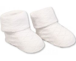 Nursery Time Babysokjes Diamant Patroon Newborn Wit BW-61-2114 Zonder Giftbox
