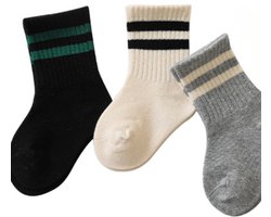 paar babysokjes van puur katoen, geschikt voor pasgeborenen van 2-4 maanden | Naadloze antislipsokken | Sokken voor jongens, meisjes en kinderen