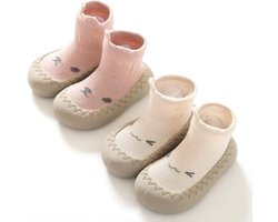 Peutermaat 2 antislip sokschoenen Rubberen binnenpantoffels voor babyjongens en -meisjes