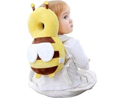 S&E Babyhoofdbeschermkussen - Veiligheidspads voor lopen kruipen - Ademende anti-valkussen - Rugbescherming - Baby - Kleine kinderen - Ideaal voor peuters en baby's - Bijtje