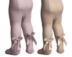 Soft Touch - 2 Baby Maillots met Strik - Dusty Pink & Beige - Mt 0-3 mnd - 56/62