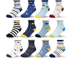 Sokken met antislip voor baby's, kinderen 0-7 jaar, 12 paar antislip-sokken, kind, ABS, sokken, kinderen, jongens, meisjes, 23-26, 27-30, sokken voor peuter, baby, 0-6-12-18 maanden, 3-5 Jaar