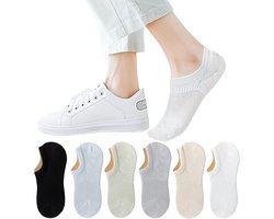 Sokken voor dames, katoen, lage voering, antislip, casual, onzichtbare sneakersokken, enkelsokken, zachte ademende sportcompressiesokken, loafers, sneakers