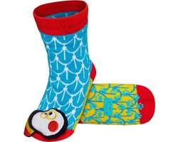Soxo - Blauwe Babysokjes - Met Rammelaar – Maat 19-21 – Zachte Katoenen Sokjes met Geluid voor Jongens en Meisjes (6-12 maanden) - Babyslokjes met rammelaar - Babyslofjes met rammelaar - Rammelslokjes 19-21 - Babyslofjes met geluid