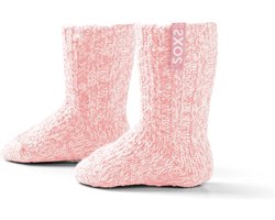 SOXS® | SOX3724 | Wollen baby sokken | Roze | Kniehoogte | Maat 19-29 | Antislip | Sweety pink label