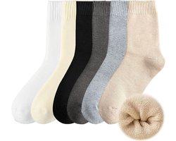 Thermische Sokken - Veelkleurig - Maat 35-42 - Dikke Wol met Pluche Voering - Voor Dames en Heren