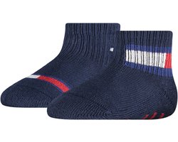 Tommy Hilfiger baby 2P sokken flag logo blauw - 23-26