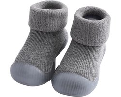 Warme babysokken en -schoenen - Antislip babyslofjes - Onmisbaar voor peuters - Zachte zool; rekbare gebreide kindersokken - Warme gebreide babysokken - Antislip rubberen sokken - Binnen-/buitenwarmte - Maat 20/21 (binnennaadlengte 12,5 cm)