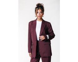 Colourful Rebel Jesra Pinstripe Single Breasted Blazer- XL