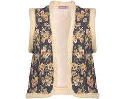 Geisha Gilet Gilet Met Teddy Biesjes 55717 20 Black/ Olive / Pink Dames Maat - XXL