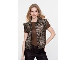 Geisha Gilet Metalic Gilet 55715 20 Black/brown Dames Maat - M