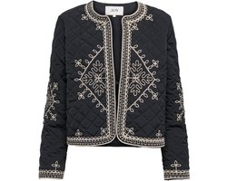 Jacqueline de Yong Blazer Jdybillie L/s Quilted Emb Shacket 15356943 Black/sandshell Dames Maat - M