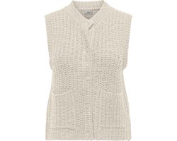 Jacqueline de Yong Gilet Jdymabel S/l O-neck Button Vest Knt 15359417 Birch Dames Maat - M