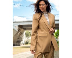 Je m'appelle Dames Blazer Met stretch - Bruin - Maat M