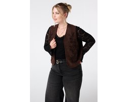 MS Mode Gilet Gilet in suède look met broderie