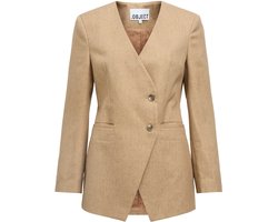 Object Blazer Objbea L/s Re Blazer 140 23048006 Tannin/black Melange Dames Maat - W42
