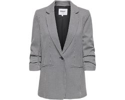 Only Blazer Onllettie Life 3/4 Check Blazer Tlr 15353566 Night Sky/cloud Dancer Dames Maat - W36