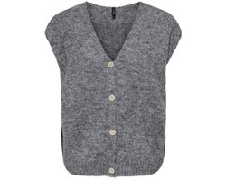 Only Gilet Onlazu Sl Button V-neck Waistcoat K 15357220 Dark Grey Melange Dames Maat - L