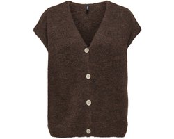 Only Gilet Onlazu Sl Button V-neck Waistcoat K 15357220 Seal Brown/melange Dames Maat - XS