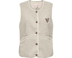 Only Gilet Onlbaby Life Teddy Vest Pnt Cs 15335416 Birch/leo Heart Dames Maat - M