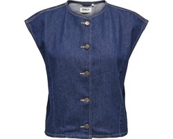 Only Gilet Onlsadie Sl Dnm Waistcoat Gen 15363629 Medium Blue Denim Dames Maat - M