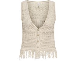 ONLY - ONLALIX LIFE SL FRINGE WAISTCOAT KNT - Dames - Vesten