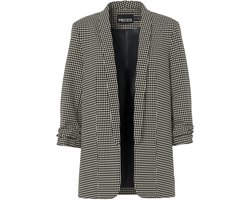 Pieces Blazer Pcbosella 3/4 Printed Blazer Noos B 17126850 White Pepper/houndstoot Dames Maat - XL