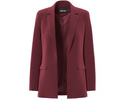 Pieces Blazer Pcbozzy Ls Loose Striped Blazer Noo 17130374 Tawny Port/pinstripe Dames Maat - S