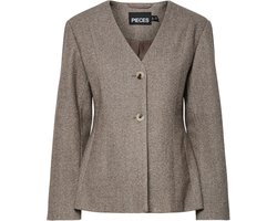 Pieces Blazer Pcriley Ls Blazer 17161589 Hot Fudge/melange Dames Maat - L