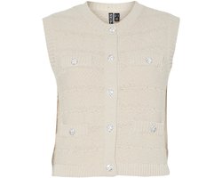 Pieces Gilet Pcjena Sl O-neck Knit Vest Bc 17159479 Silver Lining Dames Maat - M