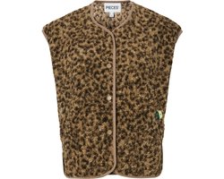 Pieces Gilet Pckatty Teddy Vest Bc 17162344 Tannin/leopard Dames Maat - XS
