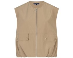 Red Button Gilet Ivy Sleeveless Gathering Srb4855 Dark Sand Dames Maat - S