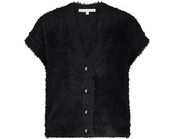 Red Button Gilet Sleeveless Fuzzy Srb4672 Black Dames Maat - L